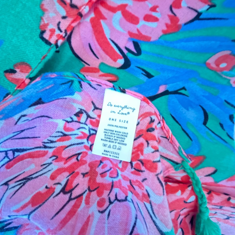 Do Everything in Love Women’s Boho Pink Blue Floral Summer Kimono Cover Up NWT - Picture 5 of 6
